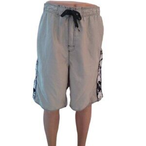 Men's Gotcha! Boardshorts, Floral Colorblock Black/White/Khaki, Size 40 waist